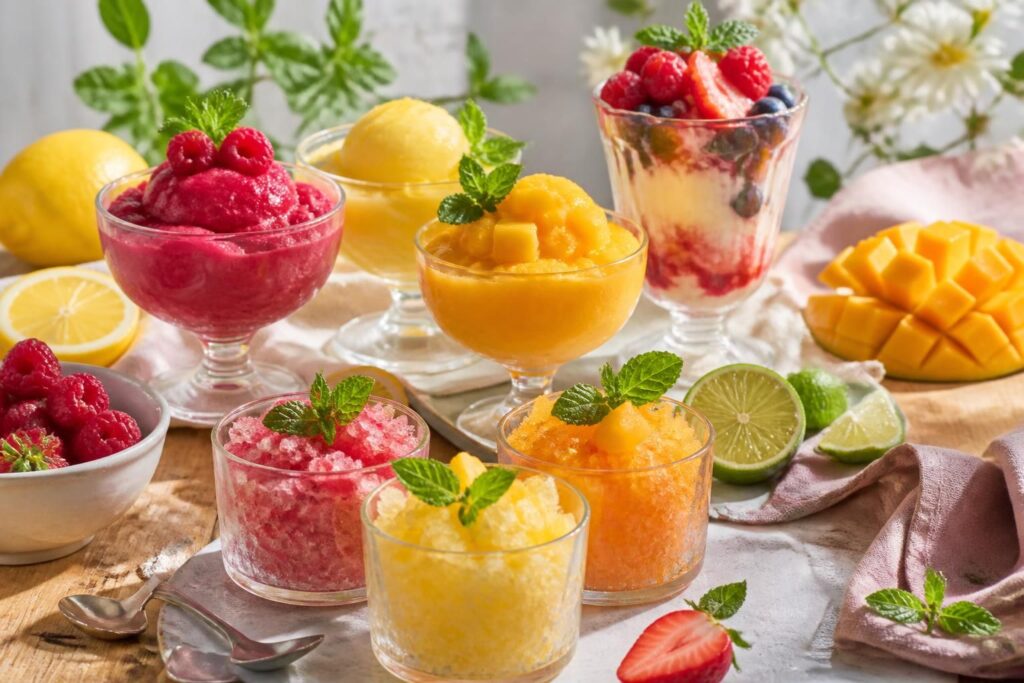 découvrez nos recettes de desserts glacés maison : sorbets fruités, granités rafraîchissants et coupes glacées gourmandes pour savourer l'été en toute légèreté.