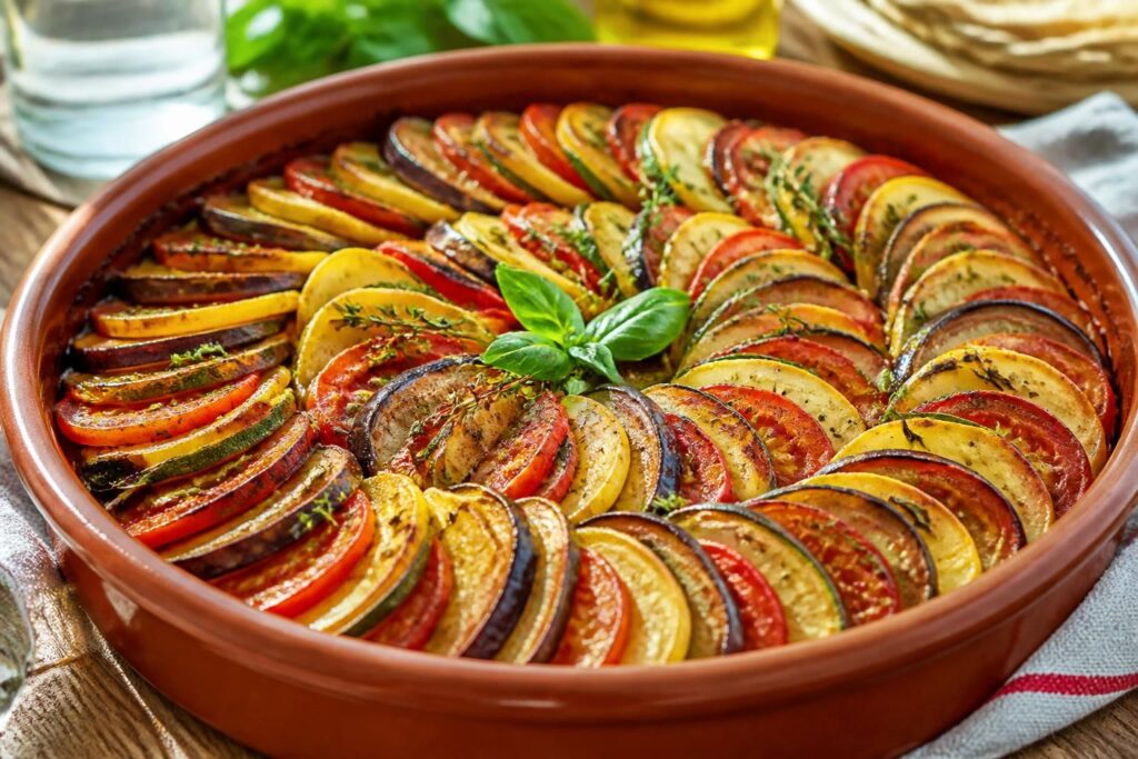 découvrez notre recette de tian de légumes, un gratin provençal léger et coloré, parfait pour un repas savoureux et sain.