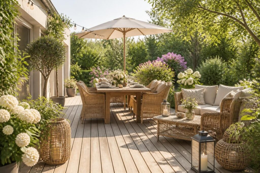découvrez nos conseils pour aménager un extérieur convivial avec une terrasse, un jardin luxuriant et un coin repas confortable, idéal pour partager des moments en famille ou entre amis.